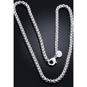 925 stamp 5MM popcorn chain silver color 18inches